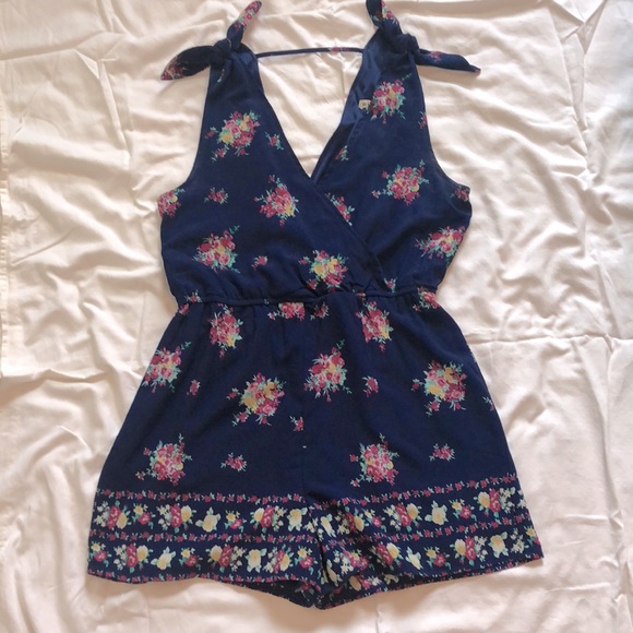 miami Pants - Adorable and Fun Navy/Floral Romper
